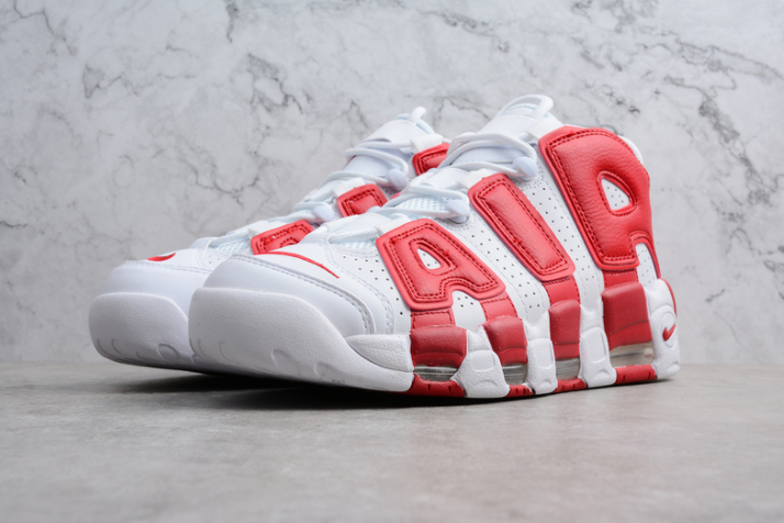 Nike Air More Uptempo White Gym Red - Click Image to Close